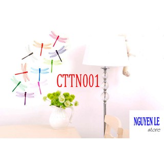 Combo 10 chuồn chuồn 3D trang trí