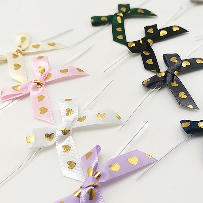 Bộ 50 nơ hình trái tim 45mm trang trí quà tặng