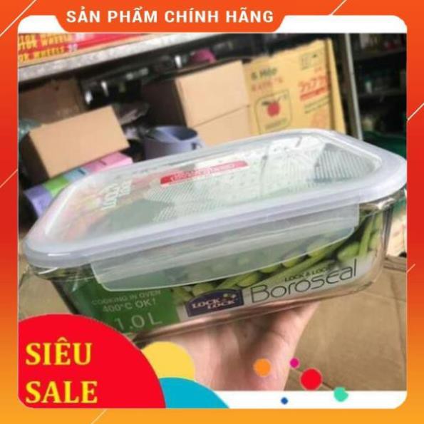 chính hãng Combo Hộp thủy tinh hình chữ nhật lock and lock 1L ( LLG445) hàng khuyến mại từ Ensuagold freeship