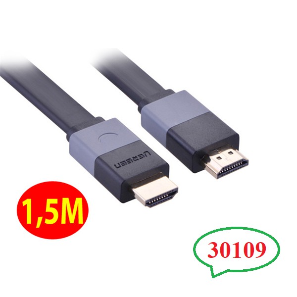 Cáp HDMI 1,5M dẹt hỗ trợ 3D 4K cao cấp Ugreen 30109