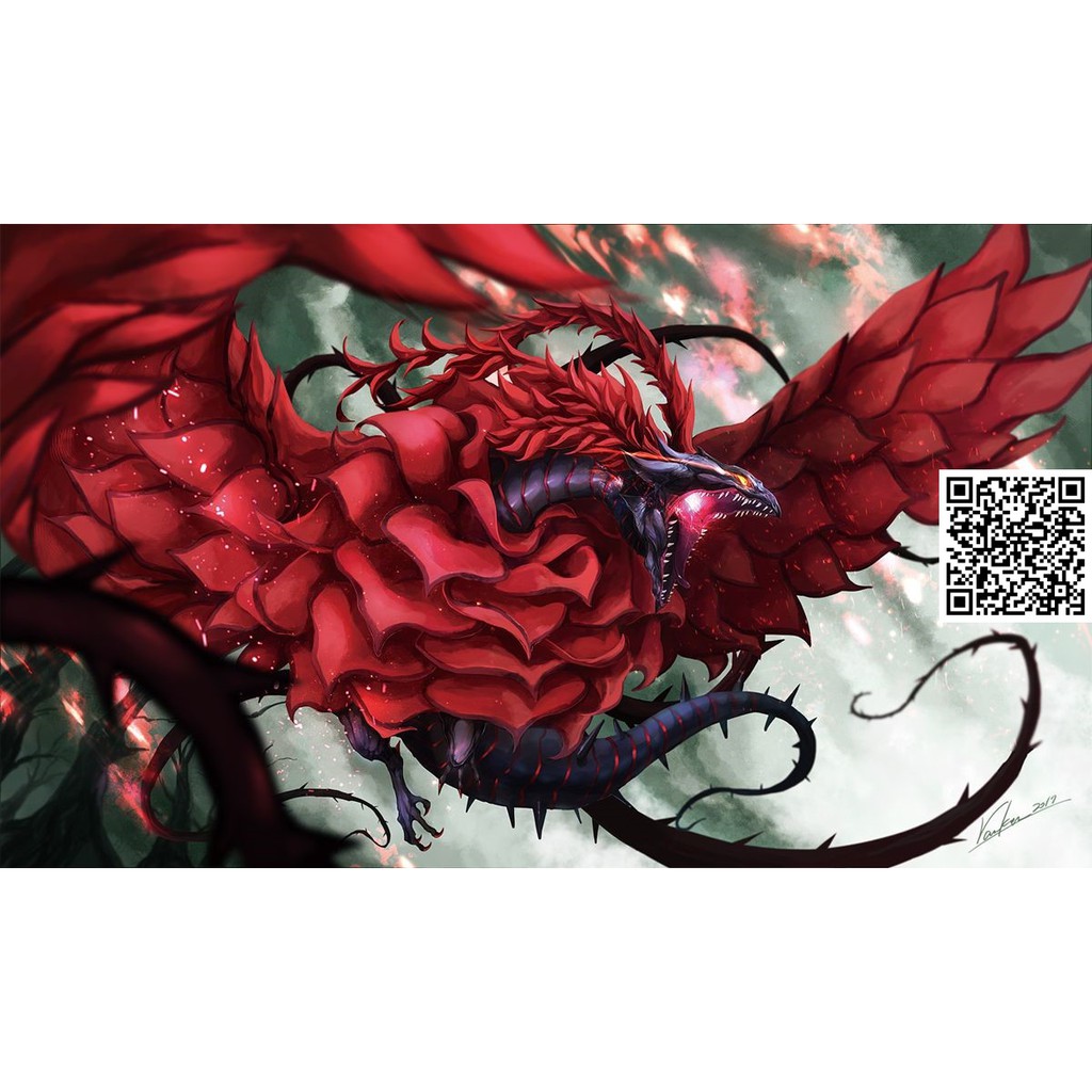 1458-16 Lá bài vua trò chơi Black Rose Dragon Yugioh bản có tem bạc tặng Sleeves bọc bài