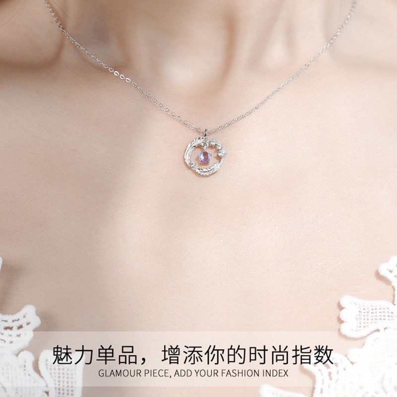 ஐVòng cổ lông vũ nữ sterling bạc trong không phai màu dây chuyền xương đòn mặt dây chuyền ánh sáng sang trọng thích hợp