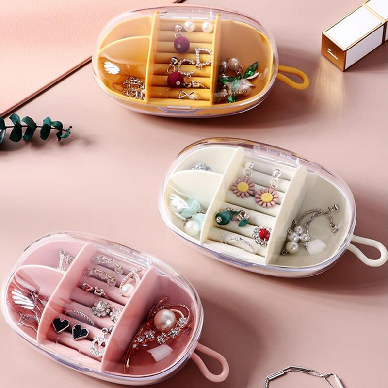 Hộp Đựng Trang Sức Mini Trong Suốt Tiện Dụng Mang Đi Du Lịch