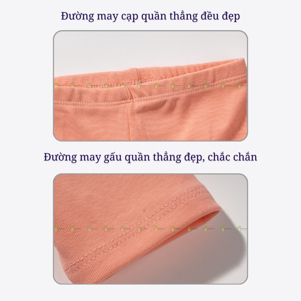 Leggings Cotton Spandex Cho Bé Gái Co Giãn 4 Chiều Bo Gấu, Quần Dài Cho Bé Mặc Đi Chơi, Đi Học LGD2201