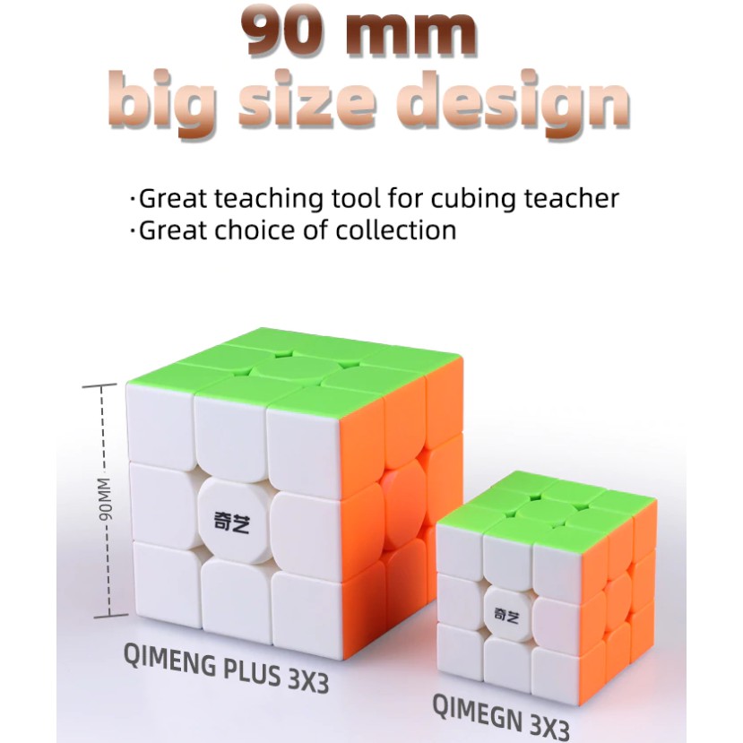 [Mã LIFE0503TOYS giảm 10% đơn 0Đ] Khối Rubik 3x3 To 9cm QiYi QiMeng Plus 90mm 3x3x3 Xoay Siêu Mượt