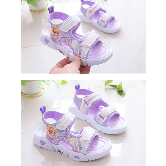 Dép Sandal Trẻ Em Bé Gái Từ 2 Đến 7 Tuổi Quai Ngang Đế Êm Siêu Nhẹ Họa Tiết Công Chúa Đáng Yêu 026