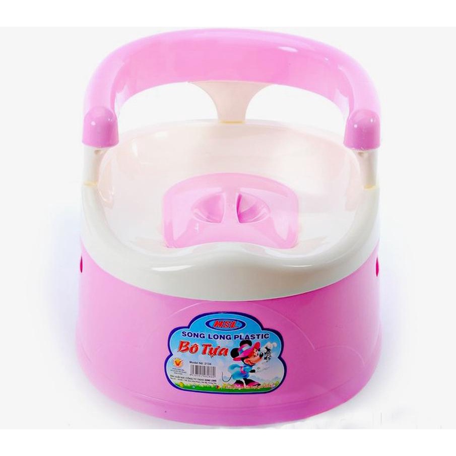 Bô vệ sinh tựa lưng có nắp đậy Song Long Plastic cho bé từ 12 tháng