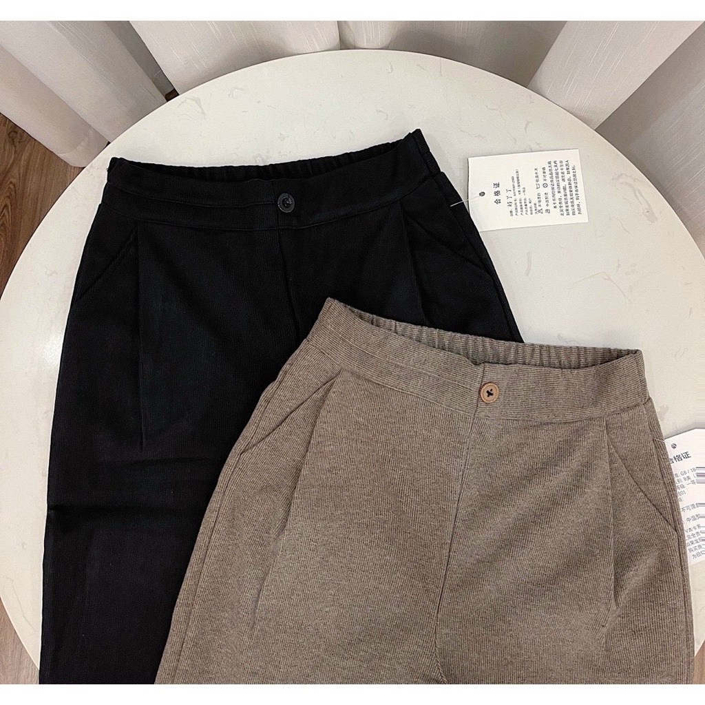 Quần baggy dạ chun sau loại 1 dày dặn ,bề mặt vải mềm mịn chất siêu đẹp - Ceza
