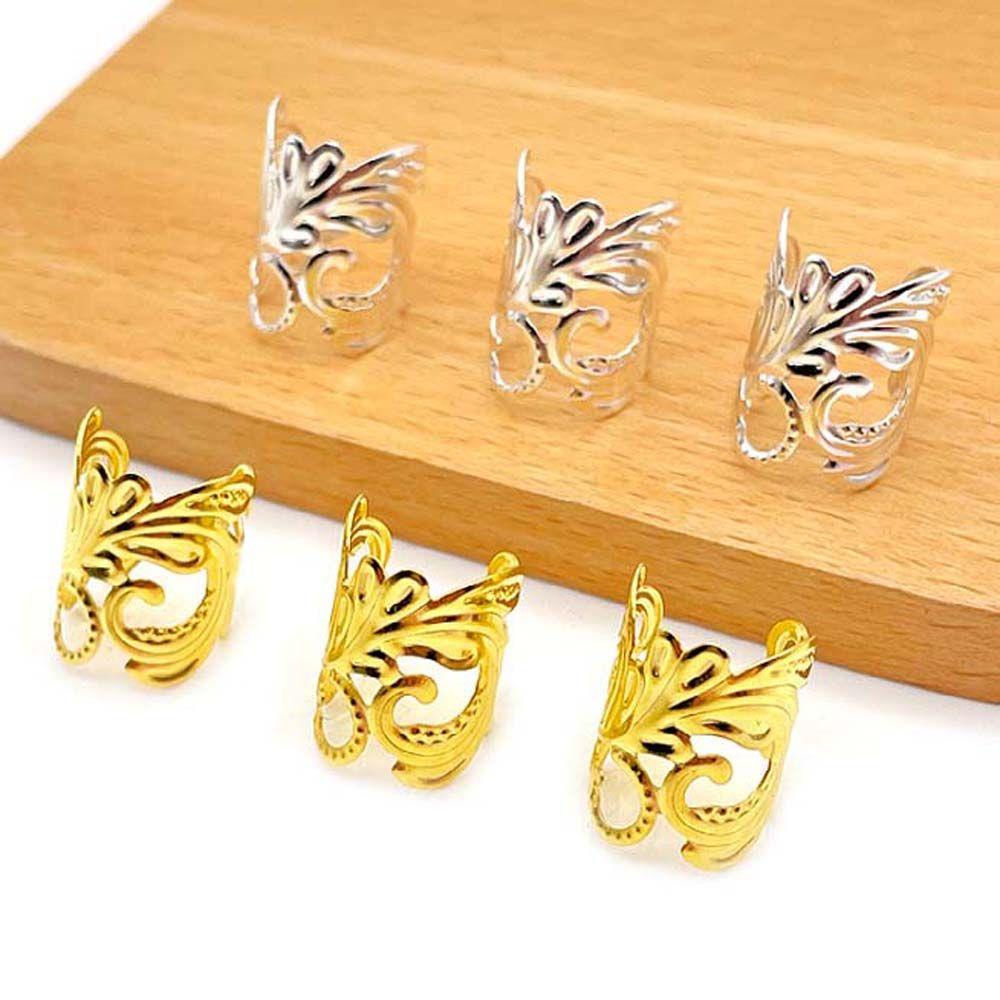 ANEMONE Phụ Kiện Trang Trí Tóc Giả Bằng Kim Loại Màu Sắc Bạc Phong Cách Châu Phi