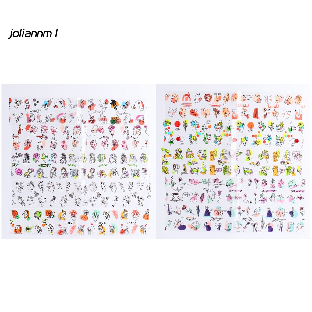 Set 10 Miếng Dán Trang Trí Móng Tay Nhiều Họa Tiết Không Bị Bong Chuyên Dụng Cho Salon