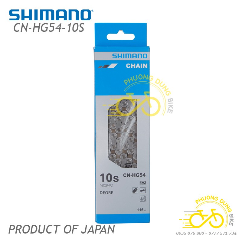 Xích sên xe đạp Shimano Deore CN HG54 10 speed - Fullbox Hàng Chính Hãng