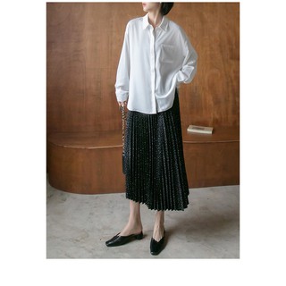 Chân váy midi xếp ly