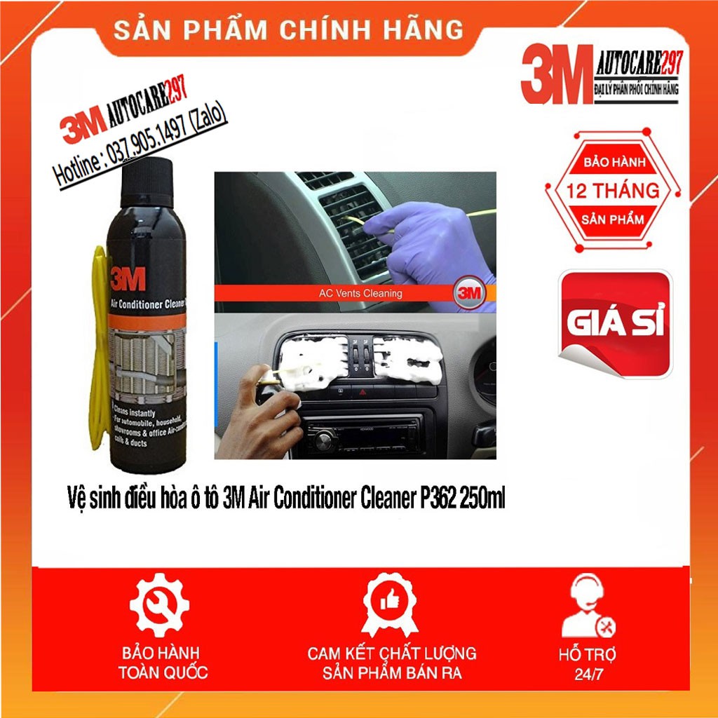 DUNG DỊCH VỆ SINH HỆ THỐNG DÀN LẠNH - ĐIỀU HÒA Ô TÔ 3M AIR CONDITIONER CLEANER FOAM 250ML