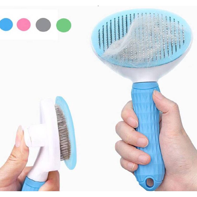 Lược Chải Lông Chó Mèo Có Nút Bấm hình chân mèo  - Lược chải lấy lông rụng dễ dàng