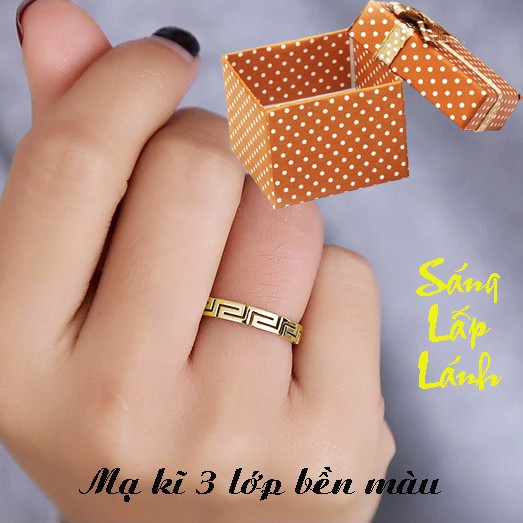 Nhẫn titan vạn lý trường thành màu vàng (tặng hộp đựng nhẫn cực xinh)
