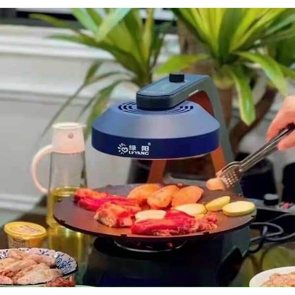 Bếp nướng không khói tự xoay BBQ LVYang 1500W, bếp nướng tự hút khói BH 12 tháng