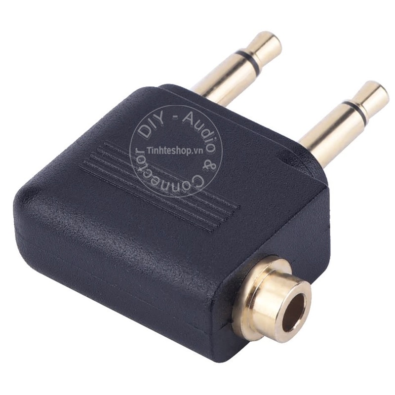 Đầu gộp 2 audio 3.5mm mono vào 1 audio 3.5mm stereo - Jack cắm tai nghe trên máy bay
