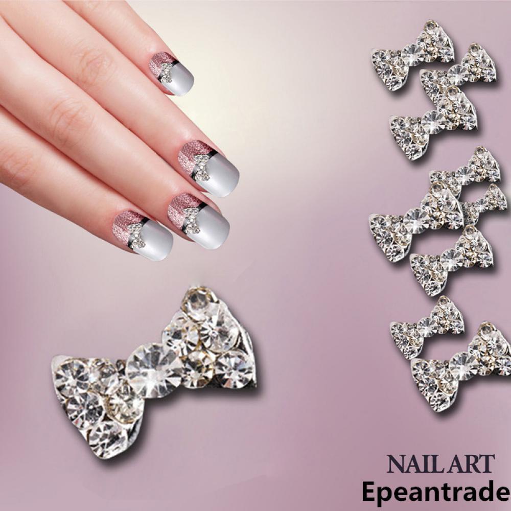 SOFTNESS Bộ 10 HạT ĐíNh Trang Trí MóNg HìNh Nơ 3D