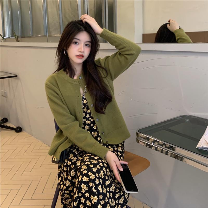 One Set Đầm Hai Dây Dệt Kim Dáng Ôm Phong Cách Hàn Quốc Cổ Điển Thời Trang 2022