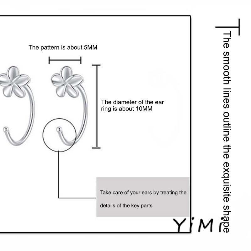 Bông tai Mạ Bạc 925 Hình Tròn Đơn Giản Thời Trang Hàn Quốc Dành Cho Nữ