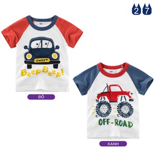 Áo thun bé trai EROKIDS áo thun cho bé họa tiết ô tô chất cotton hàng xuất Âu Mỹ