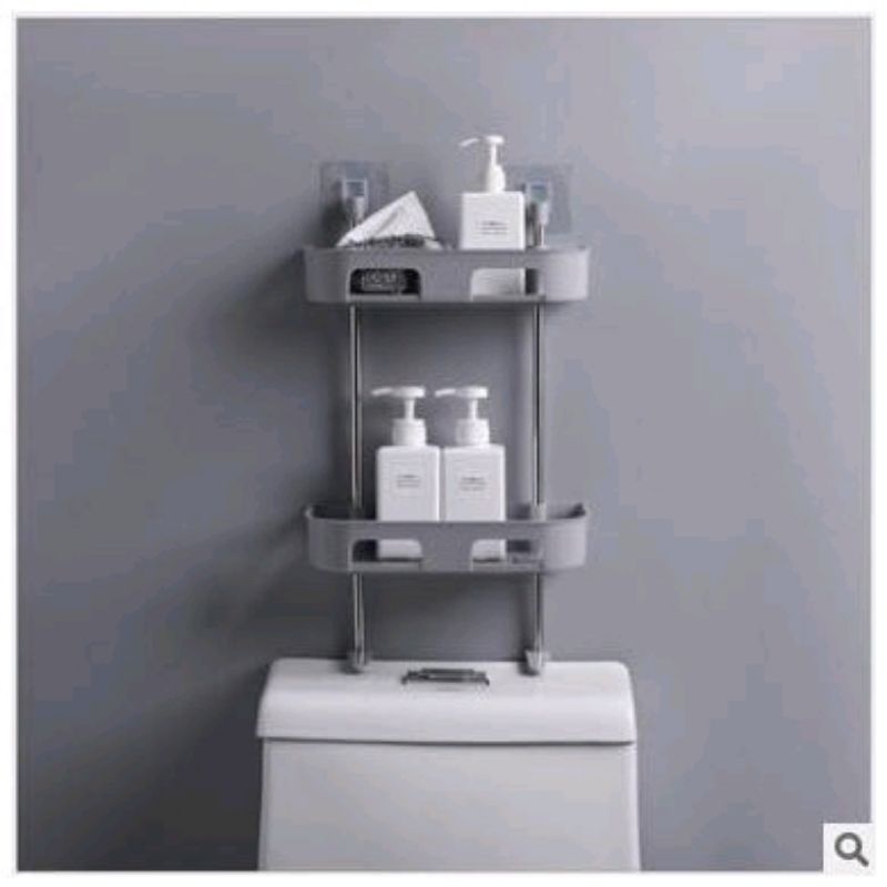 Kệ 2 tầng, 3 tầng dán tường nhà tắm khung inox nhựa nguyên sinh