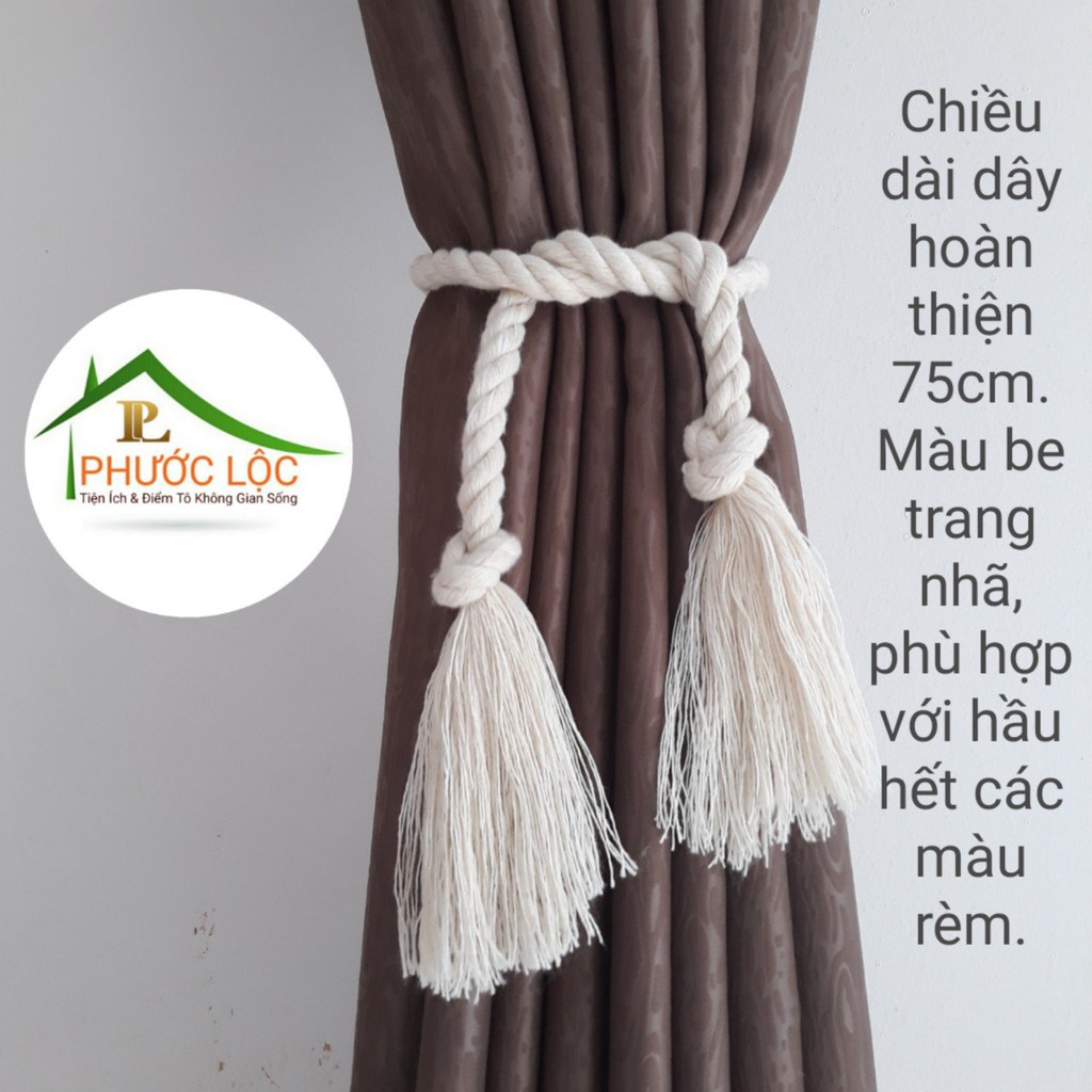 ✔️ Dây Buộc Rèm Phong Cách Vintage Làm Từ Dây Thừng Cotton Cao Cấp