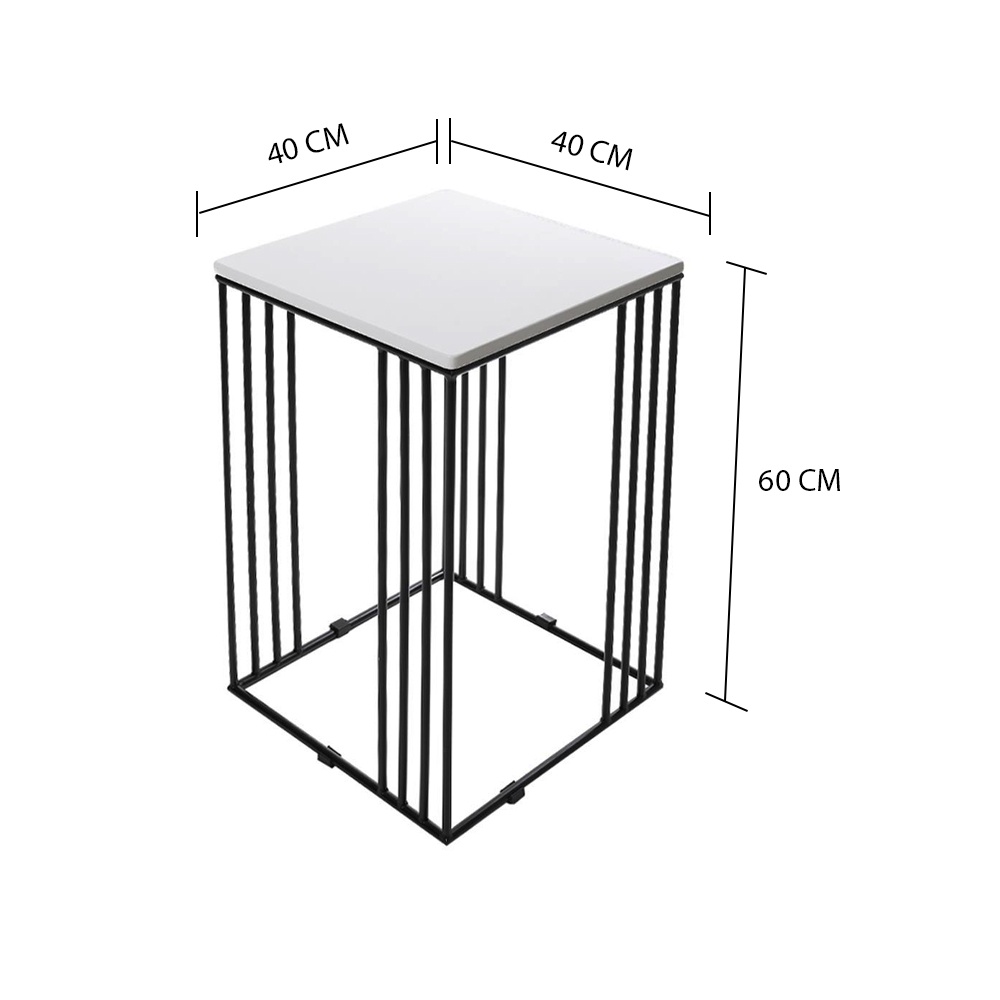 HomeBase FURDINI BOGSTAR Bàn cà phê MDF khung thép chắc chắn Thái Lan W40xH60xD40cm màu trắng