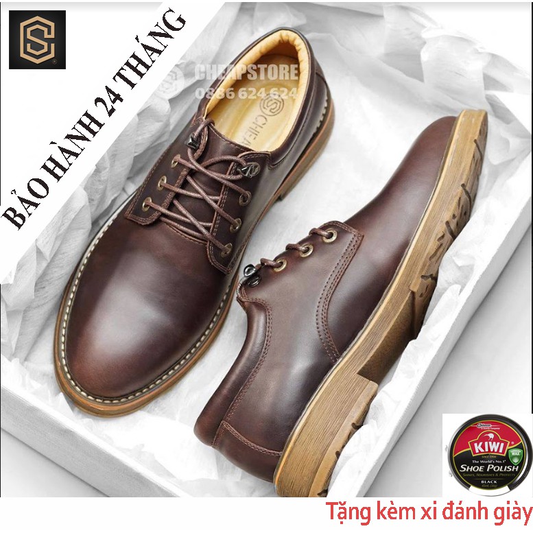 CT Giày nam công sở da bò thật nguyên miếng - giầy đốc nam cao cấp Cheapstorevn CS468/CS456/CS485 (bảo hành 24 tháng) *