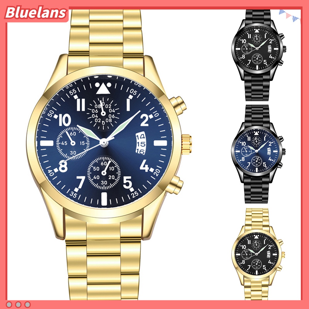 Đồng Hồ Analog Máy Quartz Mặt Tròn Hiển Thị Ngày 48h Thời Trang Cho Nam