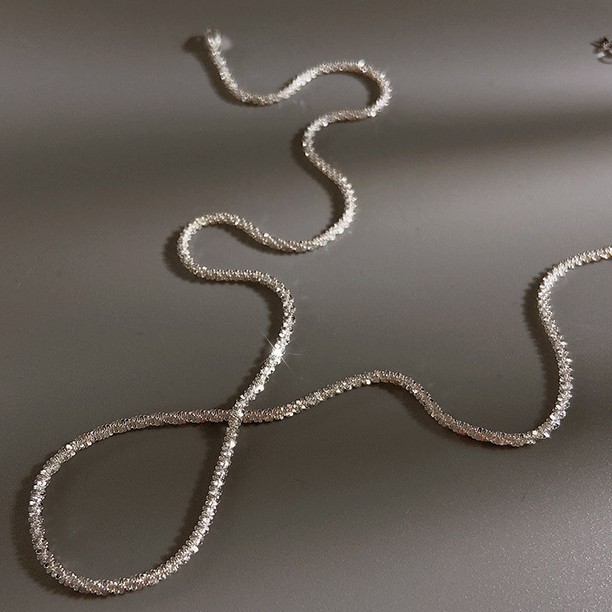 Dây chuyền vòng cổ sợi bạc lấp lánh phong cách hàn quốc hiện đại B73