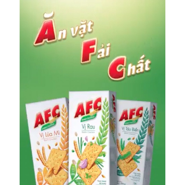 Bánh cracker AFC dinh dưỡng vị lúa mì/ rau cải/ bò bít tết hộp 100g &amp; 200g