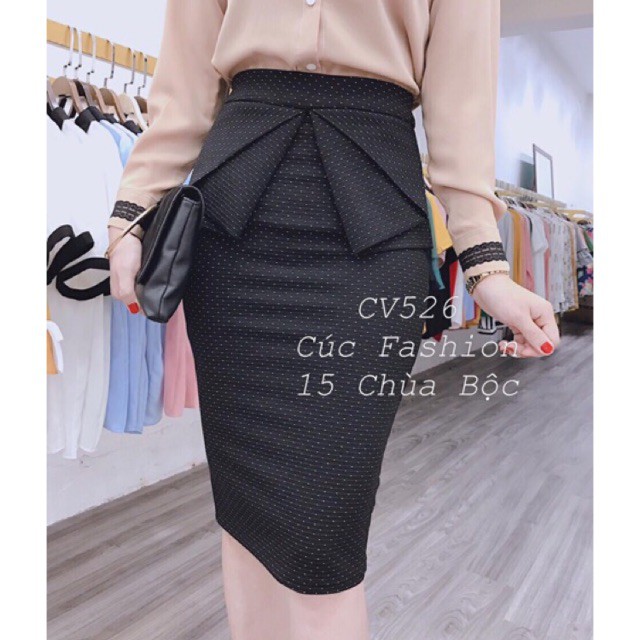 Chân váy bút chì sẻ sau - vạt bèo nhún🍀🌺 siêu kute