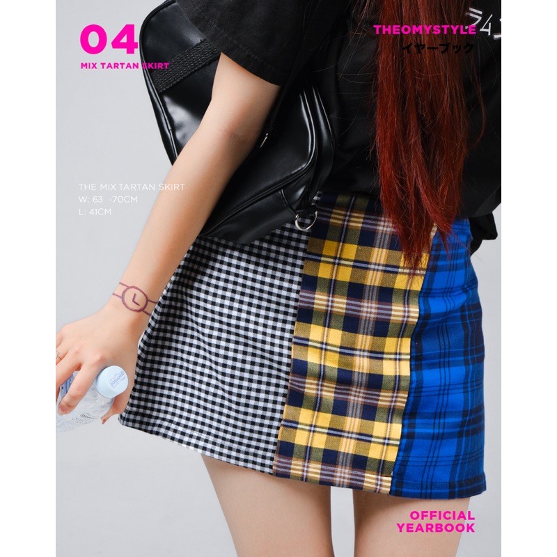 Chân váy ngắn cá tính phối 3 màu caro - PATCH WORK SKIRT | BigBuy360 - bigbuy360.vn