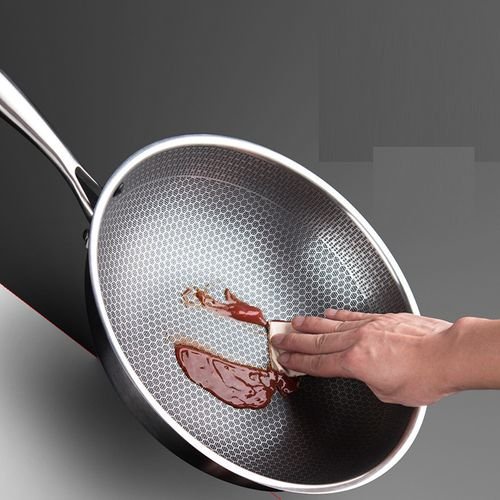Chảo chống dính vân tổ ong sâu lòng inox 304 chính hãng dùng được cho bếp từ bếp hồng ngoại bếp ga dễ dàng chùi rửa