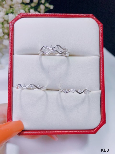 Nhẫn bạc ta sóng nữ đeo nhiều kiểu NB0512
