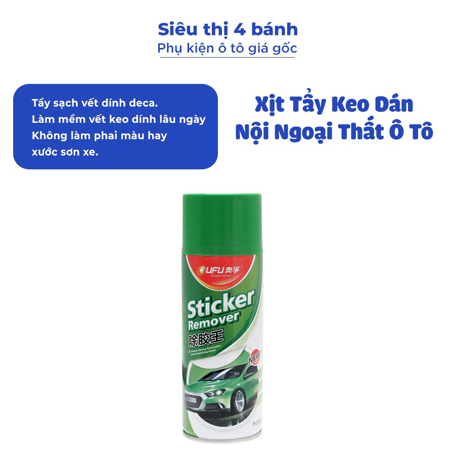 Chai xịt tẩy keo dán Sticker Remover loại bỏ decal, vết keo dính nhựa đường lâu ngày [Tặng khăn lau Microfiber]