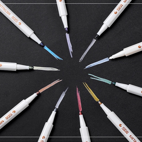 Set 10 Bút Lông Màu Acrylic Ánh Kim STA6551