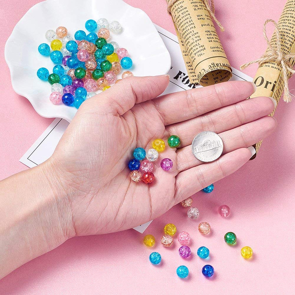 Set 100-114 Hạt Thủy Tinh Tròn 8mm Làm Trang Sức