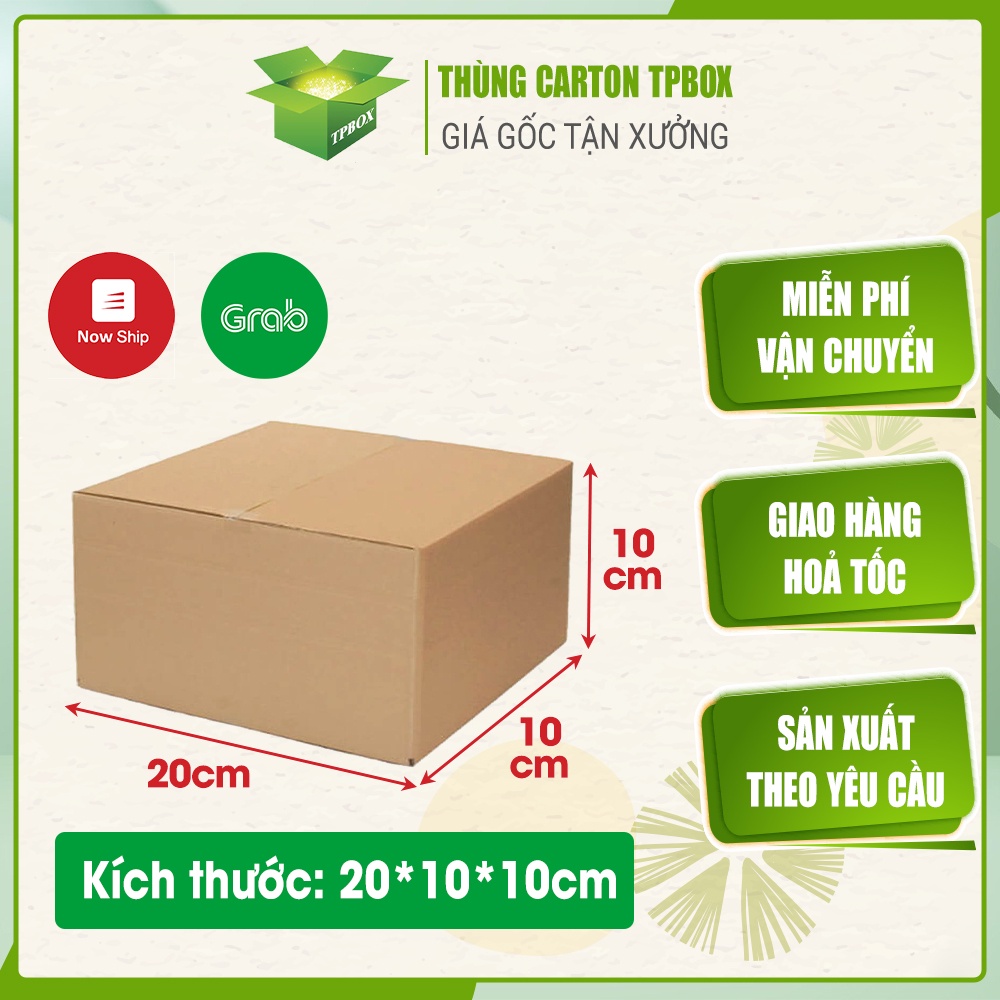 Thùng giấy carton size 20x10x10 - bộ 10 hộp đóng hàng