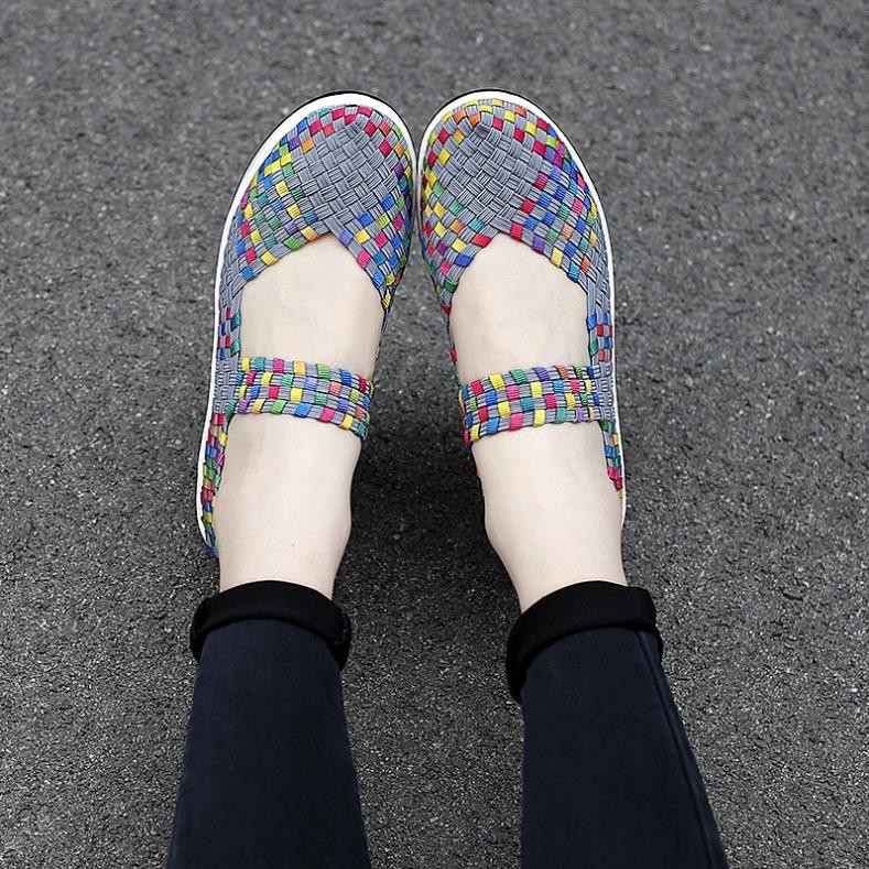 Giày YOZOH dạng dệt đế cao sành điệu cho nữ size 35-44 -h91 | BigBuy360 - bigbuy360.vn