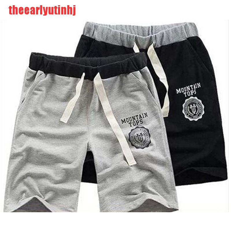 INHJ Casual Men Summer  Hip Hop Shorts Jogger Sport Short Baggy Slacks Pants