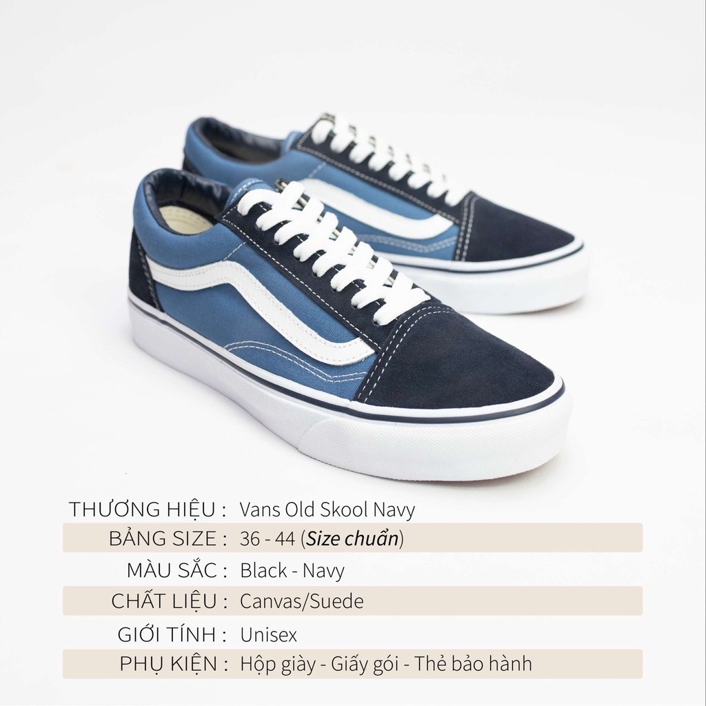 [CHÍNH HÃNG] Vans old skool navy xanh nam nữ, giày vans old skool cao cấp full box