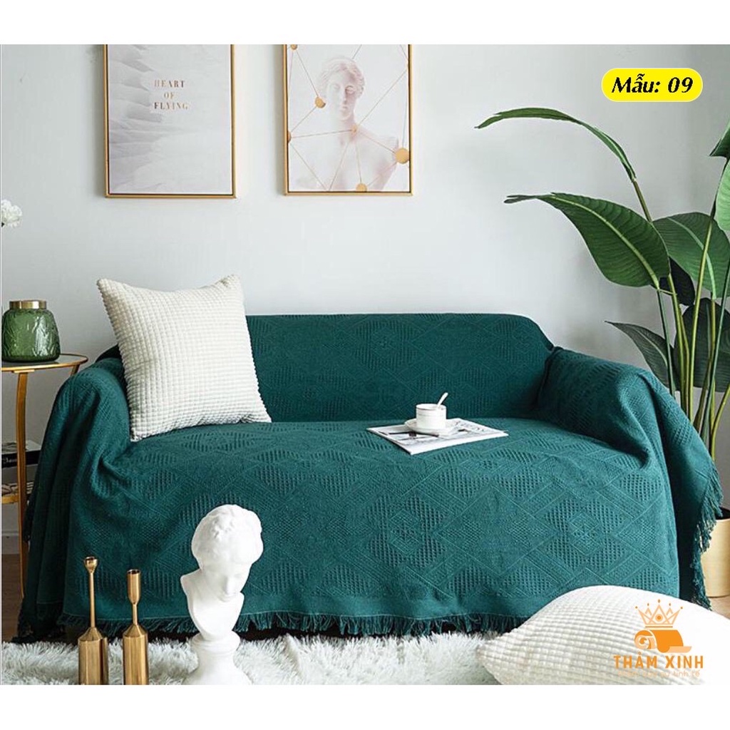 [ CÓ SIZE LỚN ] Khăn Thảm Phủ Sofa TÔNG TRẮNG ĐEN chống bụi bẩn, Mền đắp thư giãn, Thảm Sofa Phòng Khách SBK101