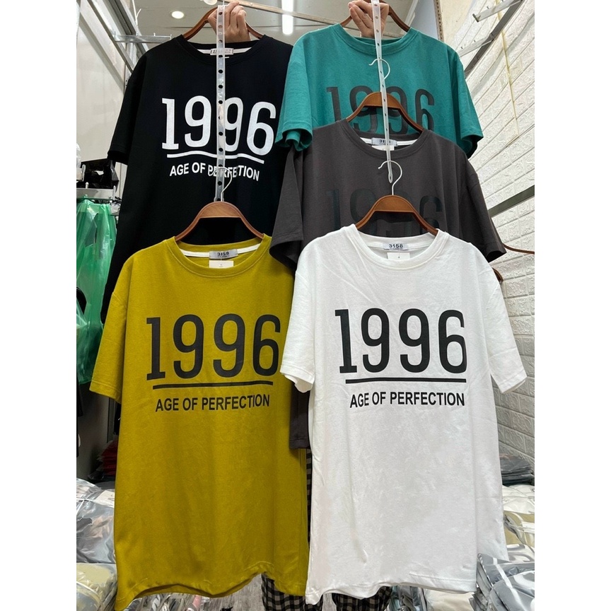 Áo phông unisex tay lửng in số 1996 đẹp hàng chuẩn Quảng Châu 3158 cao cấp thời trang nam nữ giá rẻ