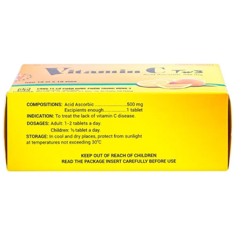 Viên Uống Vitamin C TW3 - Tăng Sức Đề Kháng Đẹp Da (10 vỉ x 10 viên)