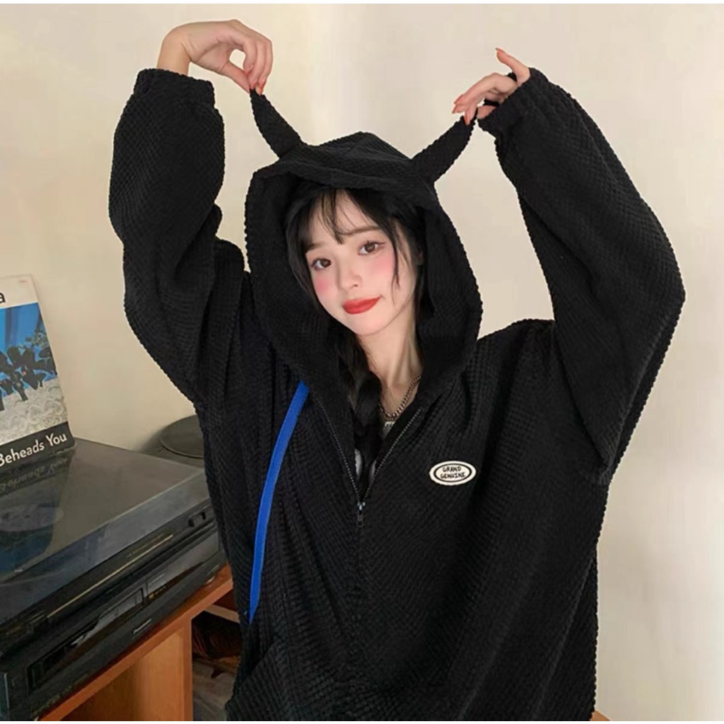 Áo khoác hoodie nam thể thao dáng rộng màu trơnii tiết đơn giản thời trang Hàn Quốc Cho bigsize unisex áo khoác cardigan dễ thương áo cặp áo hoodie