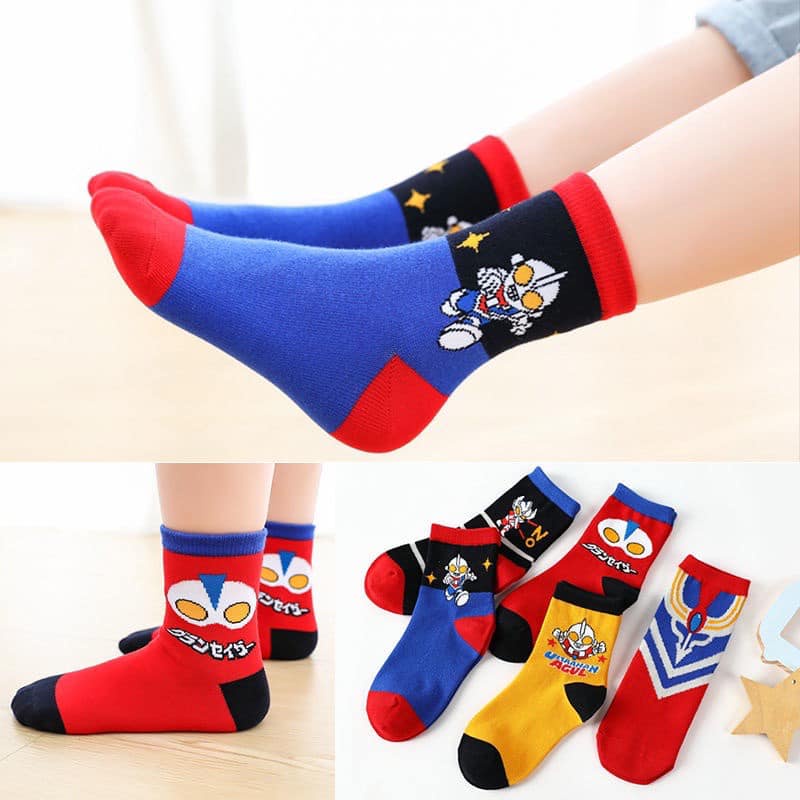 LỐ 10 ĐÔI TẤT SIÊU NHÂN CỔ CAO PHỐI MÀU TH ĐẸP CHO BÉ