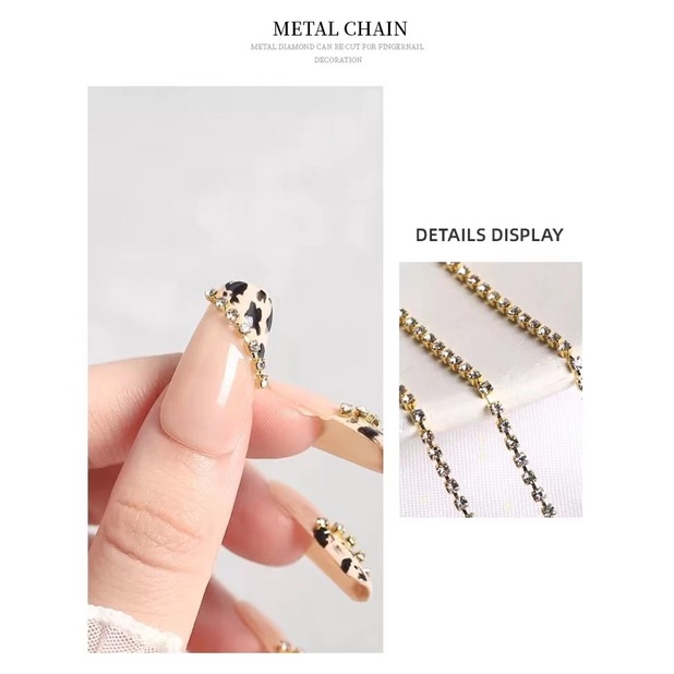 Dây xích đá gắn móng tay phụ kiện nail