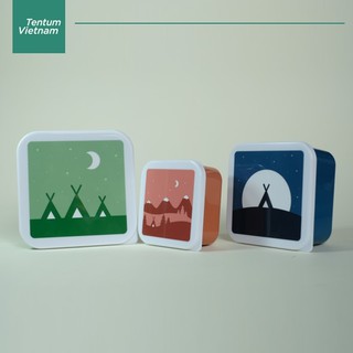 Bộ 3 hộp cơm Tchibo lều trại xuất Đức - Bộ hộp đựng cơm, salad Tentum